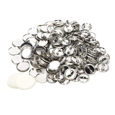 Rengue 100 Pack Blank Pin Button Badges for Crafts, Premium Round DIY Buttons with Smooth Surface Easy Printing for Gifts Souvenirs and Name Tags (Sliver #11)