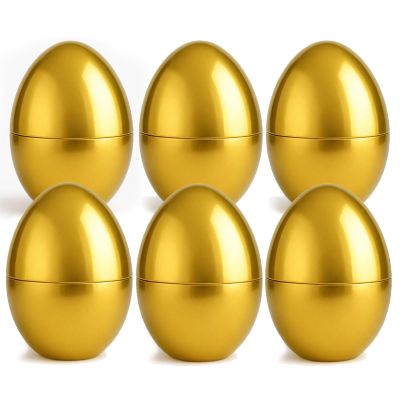 Adboros 6 Pcs Jumbo Easter Eggs Giant 10" Tall x 7" Wide Plastic Easter Eggs with Flat Bottom Perfect Kids & Adult Party Toys for Gift Baskets or Egg Hunt Decor Gold