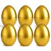 Adboros 6 Pcs Jumbo Easter Eggs Giant 10" Tall x 7" Wide Plastic Easter Eggs with Flat Bottom Perfect Kids & Adult Party Toys for Gift Baskets or Egg Hunt Decor Gold view 1