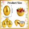 Adboros 6 Pcs Jumbo Easter Eggs Giant 10" Tall x 7" Wide Plastic Easter Eggs with Flat Bottom Perfect Kids & Adult Party Toys for Gift Baskets or Egg Hunt Decor Gold view 2
