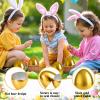 Adboros 6 Pcs Jumbo Easter Eggs Giant 10" Tall x 7" Wide Plastic Easter Eggs with Flat Bottom Perfect Kids & Adult Party Toys for Gift Baskets or Egg Hunt Decor Gold view 3