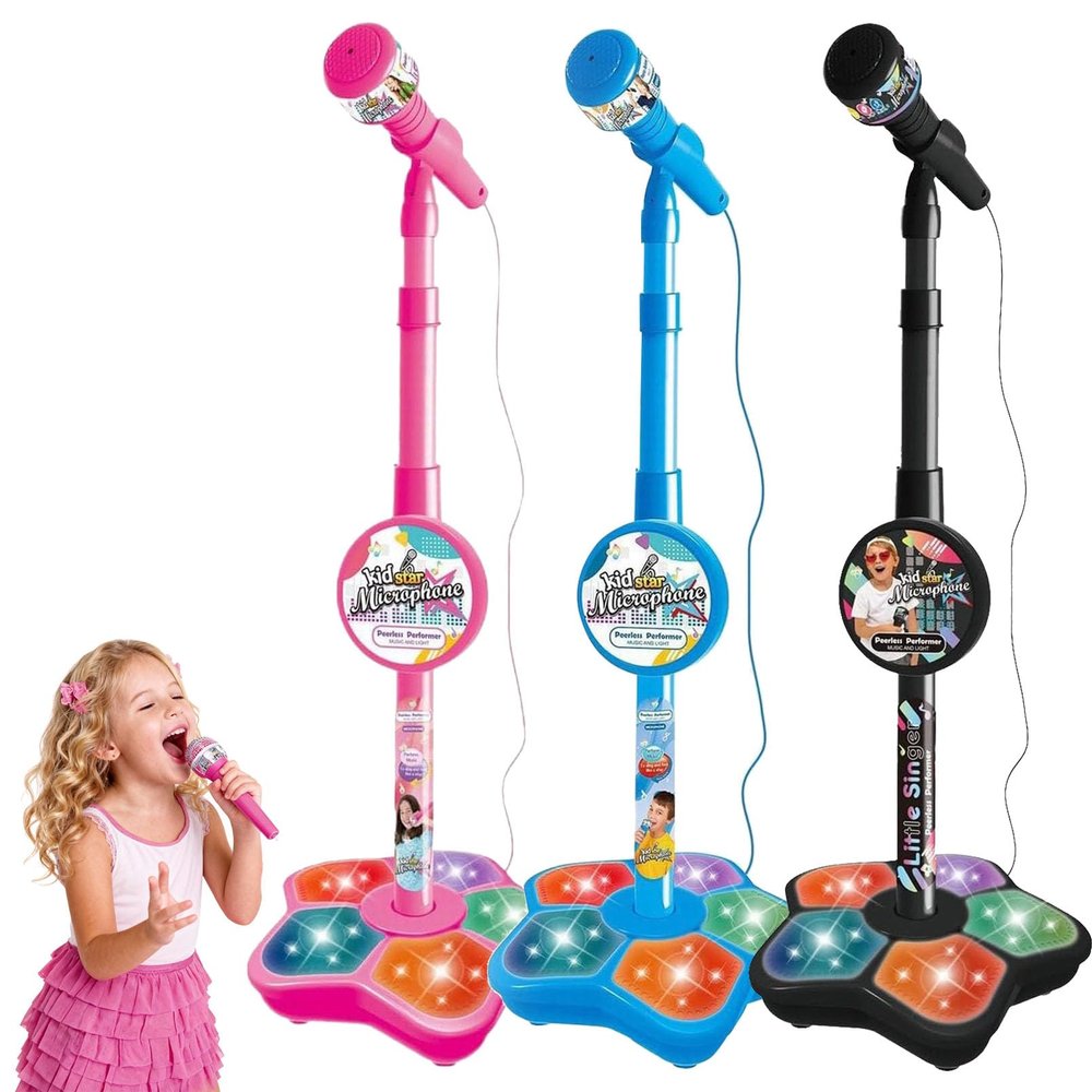 2026 Girls Microphone with Stand,Real Mini Karaoke Machine for Girls Singing,All in One Microphone Toy for Birthday Parties Singing,Portable Karaoke Micro Phone Music Play (3 Pcs)