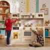 Costzon Kids Play Kitchen, Wooden Pretend Kitchen Playset with Stoves with Lights & Sound, Rotatable Faucet, Coffee Maker & Accessories, Toddler Kitchen Toy Set for Boys & Girls Aged 3+ view 2