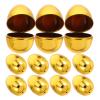 Toyvian 12 Pcs Golden Easter Eggs: 2. 36 Inch Plastic Fillable Eggs for Easter Hunt, Party Favors, Basket Stuffer, Classroom Prize Supplies & Decorations view 1