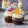 16 Pieces Valentine's Day Cake Toppers,Gold Acrylic Letters My Queen Love Heart Cupcake Toppers,Anniversary Wedding Valentine's Day Cake Decorations Party Supplies view 3