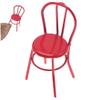 2Pcs Dollhouse Chair, 1x1x2in Mini Cute Red Imitation Realistic Metal Doll Chair Dollhouse Furniture Accessories for Home DIY Decorations view 1