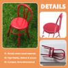 2Pcs Dollhouse Chair, 1x1x2in Mini Cute Red Imitation Realistic Metal Doll Chair Dollhouse Furniture Accessories for Home DIY Decorations view 2