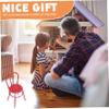 2Pcs Dollhouse Chair, 1x1x2in Mini Cute Red Imitation Realistic Metal Doll Chair Dollhouse Furniture Accessories for Home DIY Decorations view 4