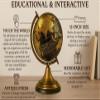 13" Brass World Globe for Adults, Table Top Decorative, Antique Globe Engraved Armillary, Educational Learning Gifts view 3