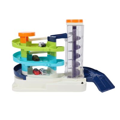 Haofy Parking Garage Toy Playset, Multi Layer Track Design Interactive Car Ramp Toy Set with Electric Cars for Kids Learning Traffic Rules