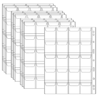 10 Sheets Coin Sleeves, Eva Clear Coin Holder Binder Sheets with Pockets Compatible with Collecting Binder of 4-Ring