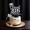Class of 2026 Cake Topper, 2026 Graduation Party Decor, Congrats Grad 2026 Graduate Supply, High School College Graduation Party Decorations Silver Glitter view 3