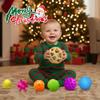 ROHSCE Montessori Sensory Toys Bundle for Babies 3-12 Months: 10 Pack Soft Textured Squeezy Balls & Wheat Straw Hand Catching Rattle. Stress Relief Newborn Gifts for Infants & Toddlers view 3