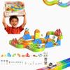 YELEONGY 160PCS Trackfusion Magnetic Monorail -Magnetic Train Set for Kids Ages 4-8, Rail Cube Magnetic Monorail & Gravity Tracks, Children's Birthday Gifts view 1