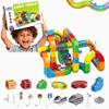 YELEONGY 123PCS Trackfusion Magnetic Monorail -Magnetic Train Set for Kids Ages 4-8train, Rail Cube Magnetic Monorail & Gravity Tracks, Children's Birthday Gifts view 1