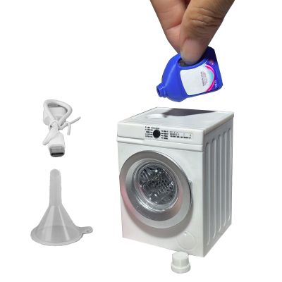 Mini Washing Machine Toy - Rechargeable Electric Rolling, 1:12 Scale Furniture, Realistic Rotating Laundry Drum, Interactive Simulation House Props| for Boys Girls Birthday Presents