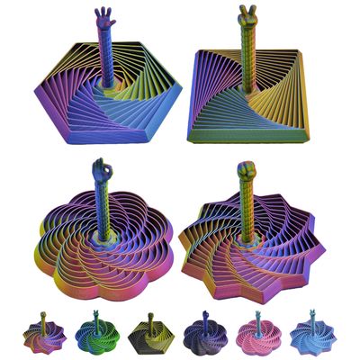 4Pack 3D Printed Expanded Sensory Fidget Star with Handle, 3D Printed Handheld Star Sensory Fidget Toy for ADHD, Autism & Anxiety, Ideal Valentines Day Birthday Gifts (Iridescent)
