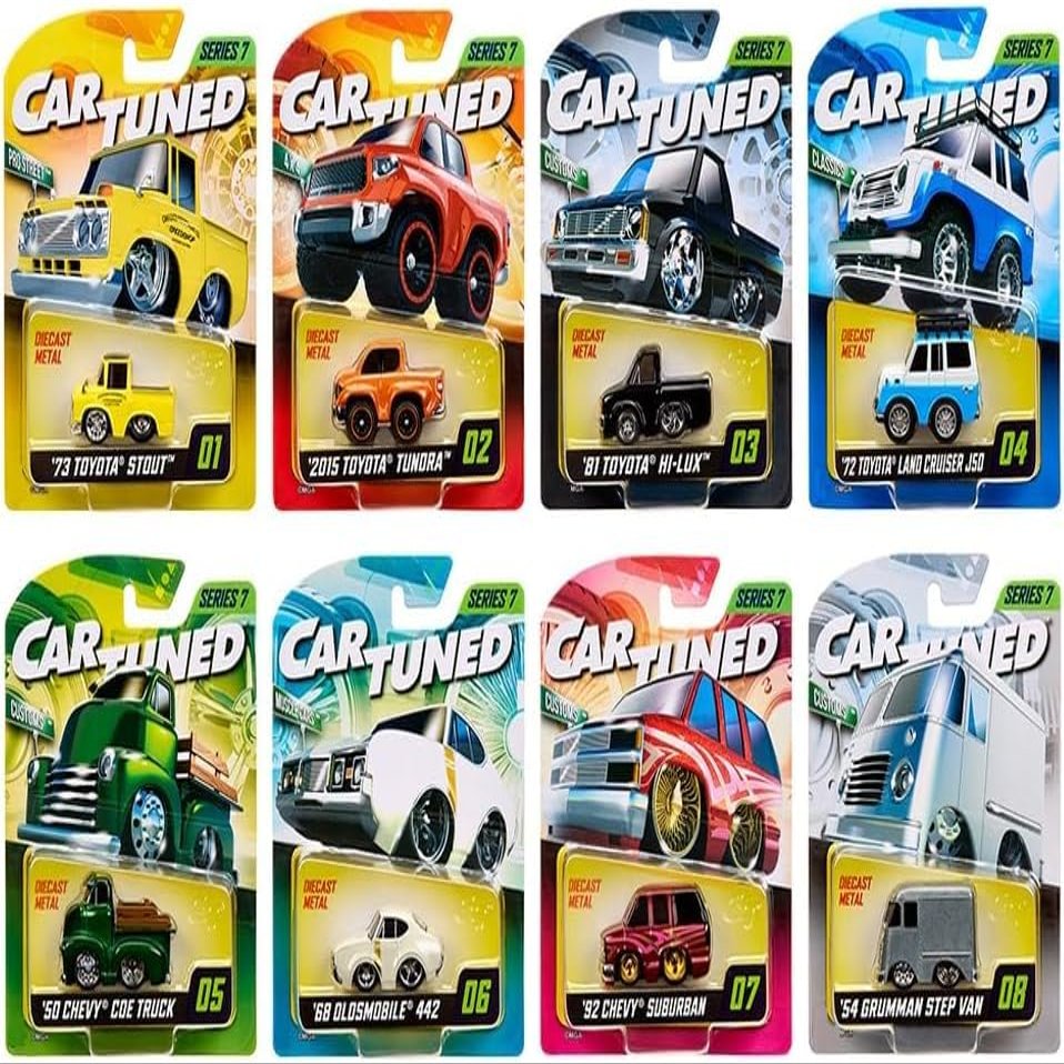 1:64 Scale Diecast Model Car Compatible for CarTuned 2025 Series 7 Mainline Assortment of 8 Pieces Cars 592631-XX6 Factory Seal