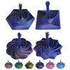 4Pack 3D Printed Expanded Sensory Fidget Star with Handle, 3D Printed Handheld Star Sensory Fidget Toy for ADHD, Autism & Anxiety, Ideal Valentines Day Birthday Gifts (Black & Purple) view 1