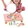 Dress Up Toy Vanities  Wooden Dressing Table Mirror, High-Performance, Folding Pretend Play Girls, Vanity Set Comb Cosmetics Christmas | Dress Up Christmas Home Children's Room Game view 1