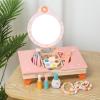 Dress Up Toy Vanities  Wooden Dressing Table Mirror, High-Performance, Folding Pretend Play Girls, Vanity Set Comb Cosmetics Christmas | Dress Up Christmas Home Children's Room Game view 3