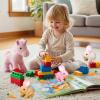 TESKKR 3PCS Hopping Bunny Toy,Bunny - Realistic Bunny Toy,Jump,with Sounds,Moving and Glowing Ears,Twitching Mouth and Nose My Realistic Bunny Toy for Kids(White+Brown+Pink(3PCS) view 4