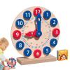 Genrico Analog Clock Teaching Set: Wooden Learning Time Clock with 18 Cards, Educational Tool, Hands-on Activity | Educ Practice Resource view 1