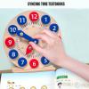 Genrico Analog Clock Teaching Set: Wooden Learning Time Clock with 18 Cards, Educational Tool, Hands-on Activity | Educ Practice Resource view 3