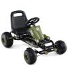 Costzon Kids Pedal Go Kart, 4-Wheel Ride On Toy with Gear Shifter, Handbrake, Adjustable Seat, Steering Wheel & Non-Slip Big Wheels, Off-Road Pedal Go Cart for Boys & Girls Aged 3+ (Green) view 1