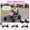 Costzon Kids Pedal Go Kart, 4-Wheel Ride On Toy with Gear Shifter, Handbrake, Adjustable Seat, Steering Wheel & Non-Slip Big Wheels, Off-Road Pedal Go Cart for Boys & Girls Aged 3+ (Pink) view 3