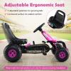 Costzon Kids Pedal Go Kart, 4-Wheel Ride On Toy with Gear Shifter, Handbrake, Adjustable Seat, Steering Wheel & Non-Slip Big Wheels, Off-Road Pedal Go Cart for Boys & Girls Aged 3+ (Pink) view 4