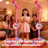 Kids Microphone with Stand- All in on-e Microphone Toy for Birthday Parties Singing, kar-aoke Machine Toy with Speaker & Flashing Stage Lights view 3