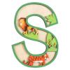 Wepagview 3D Layered Safari Nursery Wooden Letters for Wall Decor, 11.8" Green Large Baby Name Sign for Nursery, Animal Wood Alphabet Letter S Kids Room Initials for Front Door Shelf Home Decorations view 1