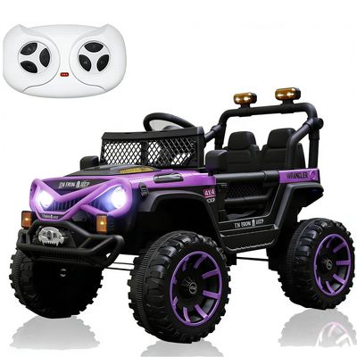 12V Electric Ride-on Car for Kids, Equipped with Dual 380W 16,000RPM Motors, Bluetooth Music Player, LED Lights and Safety Belt, an Ideal Gift for Boys and Girls