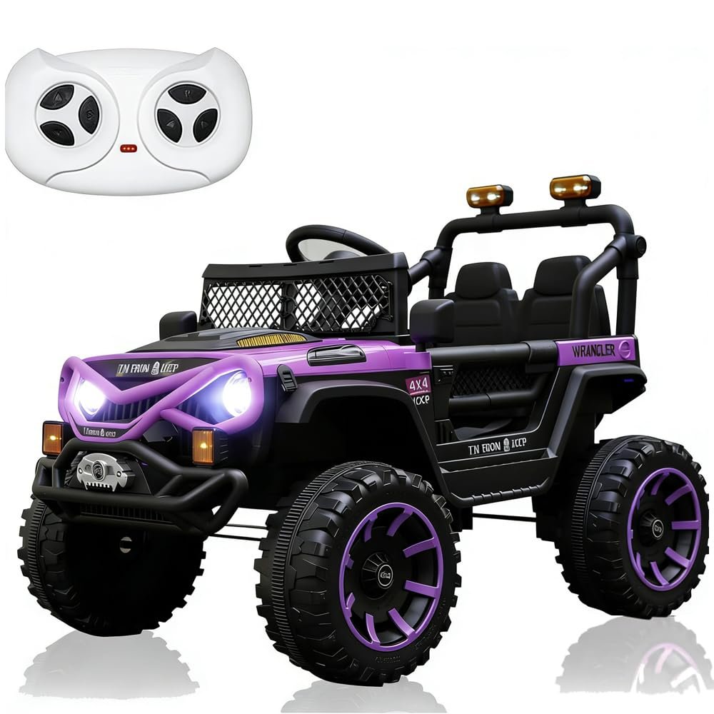 12V Electric Ride-on Car for Kids, Equipped with Dual 380W 16,000RPM Motors, Bluetooth Music Player, LED Lights and Safety Belt, an Ideal Gift for Boys and Girls