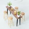 1:12 Miniature Bar Table Set, Wooden Dollhouse Natural Wood Finish, Doll Furniture (1 Table) view 2