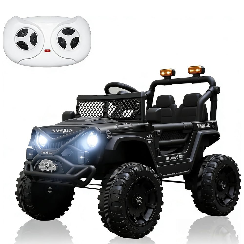 12V Electric Ride-on Car for Kids, Equipped with Dual 380W 16,000RPM Motors, Bluetooth Music Player, LED Lights and Safety Belt, an Ideal Gift for Boys and Girls