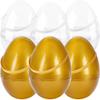6 Pcs 10 Inch Transparent Easter Eggs with Handles Giant Clear Easter Egg Jumbo Fillable DIY Easter Egg (Clear and Gold 10 Inch ) view 1