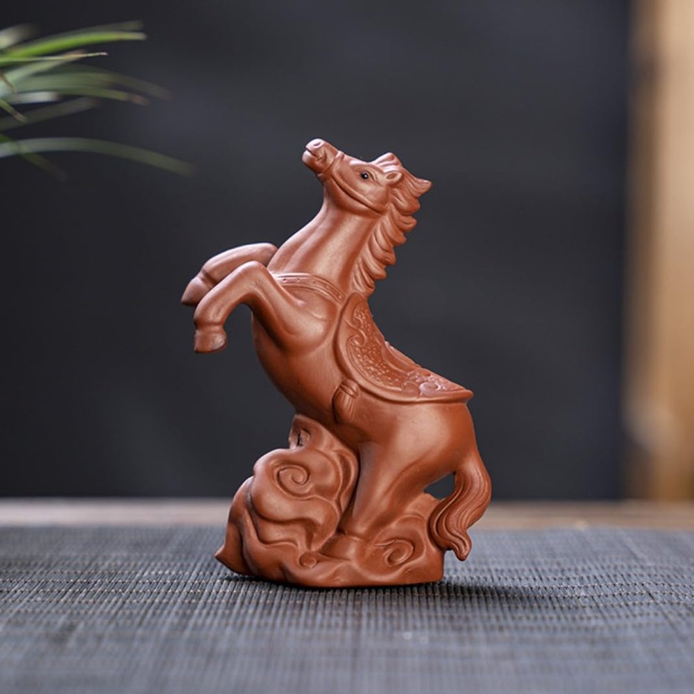 Tea Pets-Purple Sand Twelve Zodiac Tea Pet Creativity Can Be Raise Tea Play Accessories Cute Dragon Statue Tea Set Ornament (Red-G)