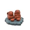Tea Pets-Purple Sand Tea Pet Rabbit Zodiac Small Ornaments Handmade Leaves Ingots Sculptures Tea Sets Play Ceremony Accessories (Red) view 1