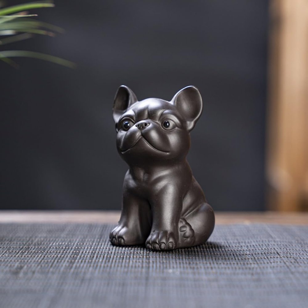 Tea Pets-Purple Sand Twelve Zodiac Tea Pet Creativity Can Be Raise Tea Play Accessories Cute Dragon Statue Tea Set Ornament (Black-M)