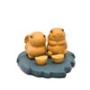 Tea Pets-Purple Sand Tea Pet Rabbit Zodiac Small Ornaments Handmade Leaves Ingots Sculptures Tea Sets Play Ceremony Accessories (Yellow) view 1