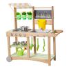 VEVOR Mud Kitchen, Outdoor Mud Kitchen for Kids, Wood Outdoor Play Kitchens with Spoons, Sink, Sunshade Canopy, Swivel Wheels, Cookware Pots and Accessories, Wooden Play Kitchens for Home, Lawn view 1