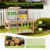 VEVOR Mud Kitchen, Outdoor Mud Kitchen for Kids, Wood Outdoor Play Kitchens with Spoons, Sink, Sunshade Canopy, Swivel Wheels, Cookware Pots and Accessories, Wooden Play Kitchens for Home, Lawn view 3