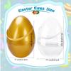 6 Pcs 10 Inch Transparent Easter Eggs with Handles Giant Clear Easter Egg Jumbo Fillable DIY Easter Egg (Gold 10 Inch ) view 2