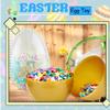 6 Pcs 10 Inch Transparent Easter Eggs with Handles Giant Clear Easter Egg Jumbo Fillable DIY Easter Egg (Gold 10 Inch ) view 3