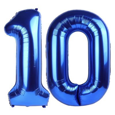 10 Number Balloons, Dark Blue Balloons for Man Woman 10th Birthday Decoration, Foil Number Ballon for 10, 100 Anniversary, Bridal Shower, Graduation, Halloween, Christmas, New Year