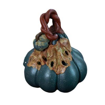 Tea Pets-Purple Sand Pumpkin Small Tea Pet Decoration Handmade Clay Painted Tea Set Sculpture Ornament Tea Play Crafts (B)