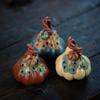 Tea Pets-Purple Sand Pumpkin Small Tea Pet Decoration Handmade Clay Painted Tea Set Sculpture Ornament Tea Play Crafts (B) view 3