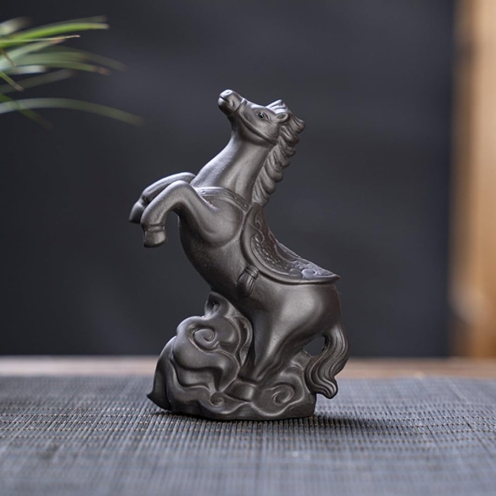 Tea Pets-Purple Sand Twelve Zodiac Tea Pet Creativity Can Be Raise Tea Play Accessories Cute Dragon Statue Tea Set Ornament (Black-G)